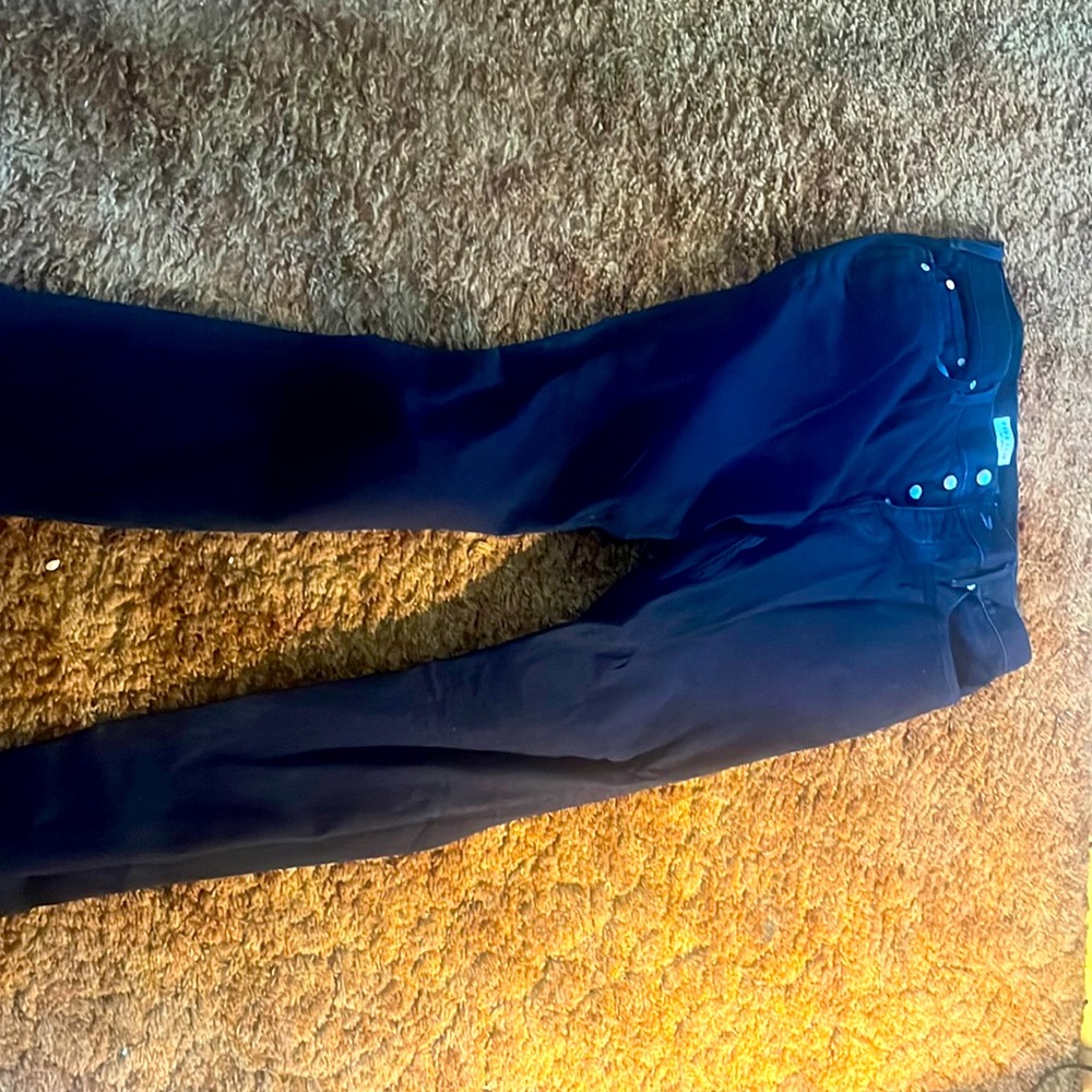These are deep, dark blue jeans, pretty much no only worn twice